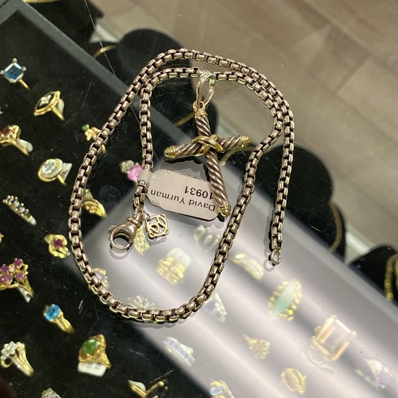 David Yurman 14k Gold & Sterling Pendant Necklace ✨No lower offers please✨ - Picture 4 of 12